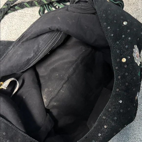 Free People Black Floral Embroidered Hobo Bag - Picture 3 of 3